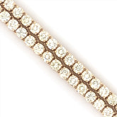 30PT- 38.00 CT. VVS Tennis Necklace in Yellow Gold (4 Prong) 14K - White Carat - USA